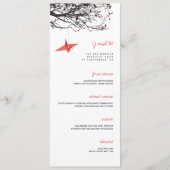 Carte de menu Mariage asiatique accrochage de grue (Devant)