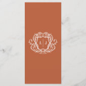 Carte de menu Mariage au thème de la Vigne de Rose (Dos)