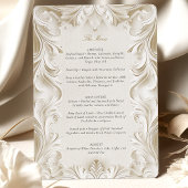 Carte de menu Mariage baroque Elegance