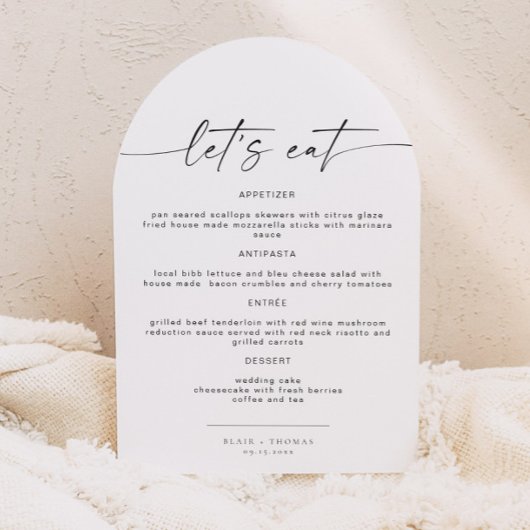 Carte de menu Mariage BLAIR Minimalist Bohemian Ar