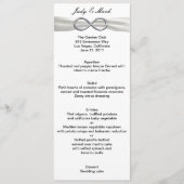 Carte de menu Mariage blanc Silver Infinity (Devant)