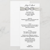 Carte de menu Mariage blanc Silver Infinity (Devant / Derrière)