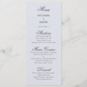 Carte de menu Mariage bleu forêt enchantée (Devant)