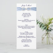 Carte de menu Mariage Blue Diamond Infinity (Debout devant)