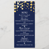 Carte de menu Mariage Blue & Faux Gold (Devant)