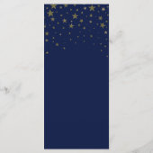 Carte de menu Mariage Blue & Faux Gold Stars (Dos)