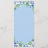 Carte de menu Mariage Blue Hydrangea Floral Greene (Dos)