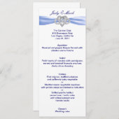 Carte de menu Mariage Blue Infinity Heart (Devant / Derrière)