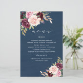 Carte de menu Mariage Blush Gold Blush de la Marin (Debout devant)