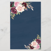 Carte de menu Mariage Blush Gold Blush de la Marin (Dos)