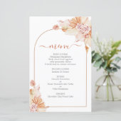 Carte de menu mariage Bohemian Terracotta (Debout devant)
