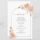 Carte de menu mariage Bohemian Terracotta (Devant / Derrière)