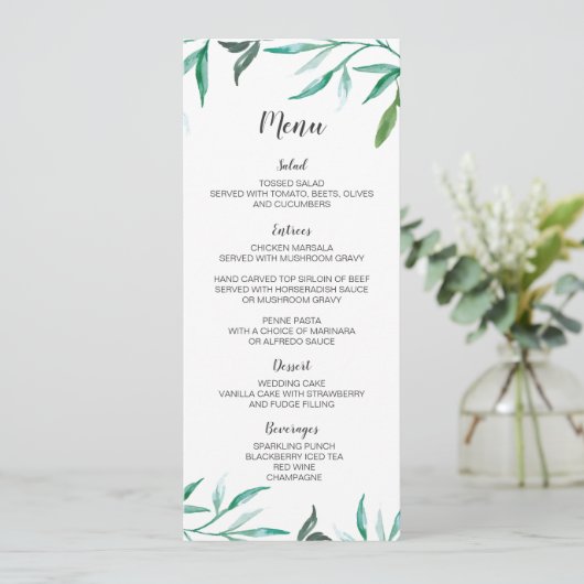 Carte de menu Mariage Boho à deux côtés (Debout devant)