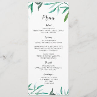 Carte de menu Mariage Boho à deux côtés
