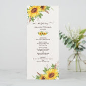 Carte de menu Mariage Boho romantique (Debout devant)