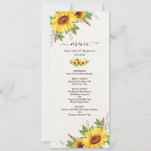 Carte de menu Mariage Boho romantique (Devant)