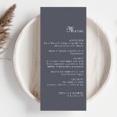 Carte de menu Mariage Boho Soirée Simple