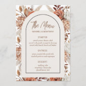 Carte de menu Mariage Boho Watercolor Pampas (Devant)