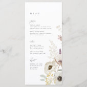 Carte de menu Mariage botanique (Devant)