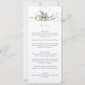 Carte de menu Mariage Botanique Elegance (Devant)