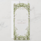 Carte de menu Mariage botanique élégante (Dos)