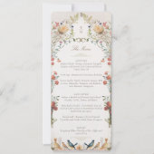 Carte de menu Mariage botanique élégante (Devant)