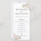 Carte de menu Mariage Botanique Rose et Boho Vert (Devant)