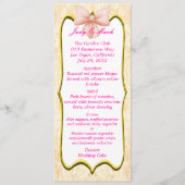 Carte de menu Mariage Bow rose (Devant)