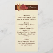 Carte de menu Mariage Brown orange ivoire séchée F (Dos)