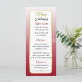 Carte de menu Mariage Burgundy et Gold Elegant (Debout devant)