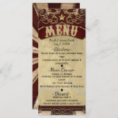 Carte de menu Mariage Carnaval vintage (Devant / Derrière)