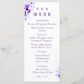 Carte de menu Mariage catholique Violets élégants (Devant)