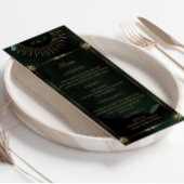 Carte de menu Mariage Celestiald Emerald Gold Moon