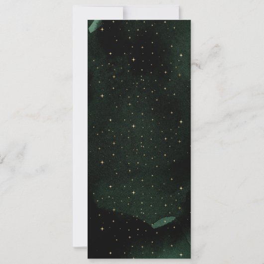 Carte de menu Mariage Celestiald Emerald Gold Moon (Dos)