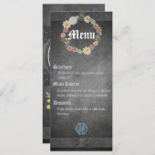 Carte de menu Mariage celtique médiévale (Devant / Derrière)