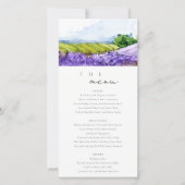 Carte de menu Mariage Chic Lavande Aquarelle (Devant)