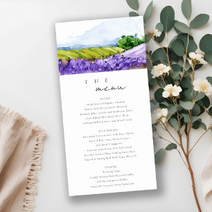 Carte de menu Mariage Chic Lavande Aquarelle
