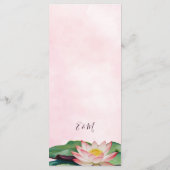 Carte de menu Mariage chinois Lotus Watercolor (Dos)