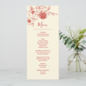Carte de menu Mariage chinois Magnolia (Debout devant)