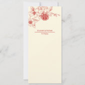 Carte de menu Mariage chinois Magnolia (Dos)