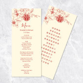 Carte de menu Mariage chinois Magnolia