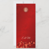Carte de menu Mariage chinois Red Cherry Blossom (Dos)