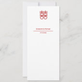 Carte de menu Mariage chinoise moderne (Dos)
