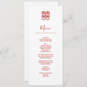 Carte de menu Mariage chinoise moderne (Devant / Derrière)
