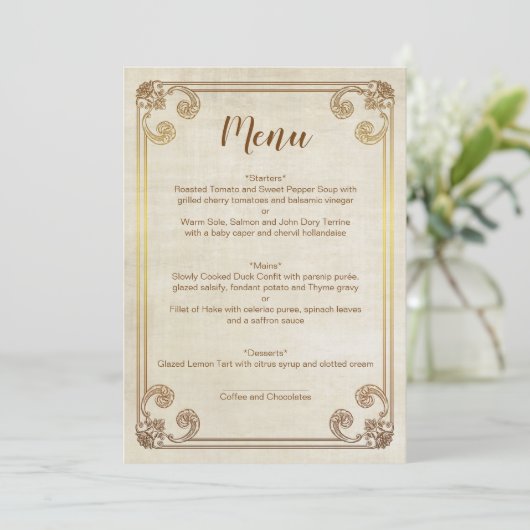 CARTE DE MENU MARIAGE CINDERELLA (Debout devant)