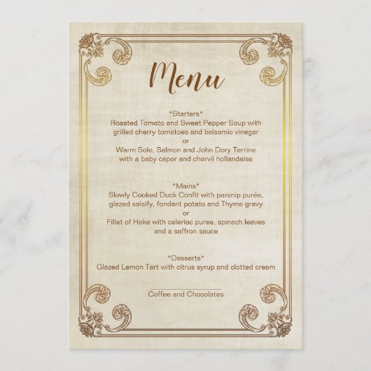 CARTE DE MENU MARIAGE CINDERELLA (Devant)