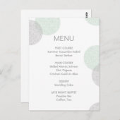 Carte de menu Mariage circulaire style Letterpress (Devant / Derrière)