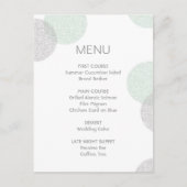 Carte de menu Mariage circulaire style Letterpress (Devant)