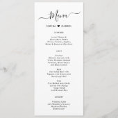 Carte de menu Mariage Coeur de typographie minimal (Devant)