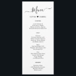 Carte de menu Mariage Coeur de typographie minimal<br><div class="desc">Minimaliste Elegant Simple Typographie Heart Mariage Carte Menu est parfait pour un mariage minimal moderne. Design avec typographie/calligraphie en lettres noires, petit motif coeur d'amour entre le nom du couple sur un arrière - plan blanc, avec un look simple et propre. Ce menu peut être utilisé pour une réception de...</div>